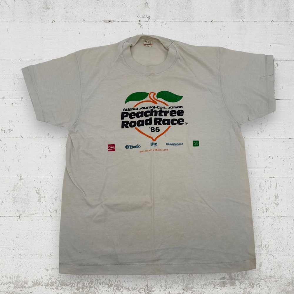 VTG 1985 Peachtree Road Race T-Shirt XL Screen Stars Single Stitch USA 50/50